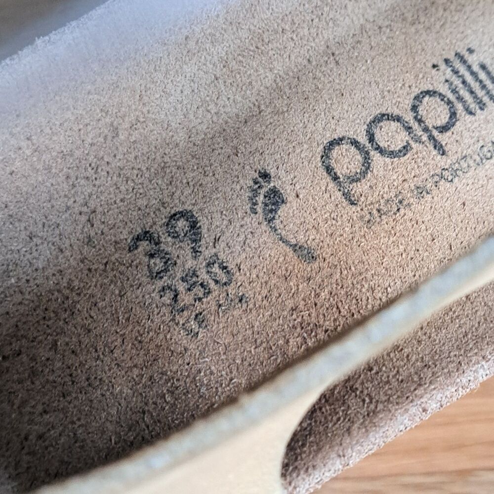 Papillio Birkenstock Soley Wedge Sandals EU 39 US  8 8.5 Narrow Tan Nubuck - Picture 7 of 9